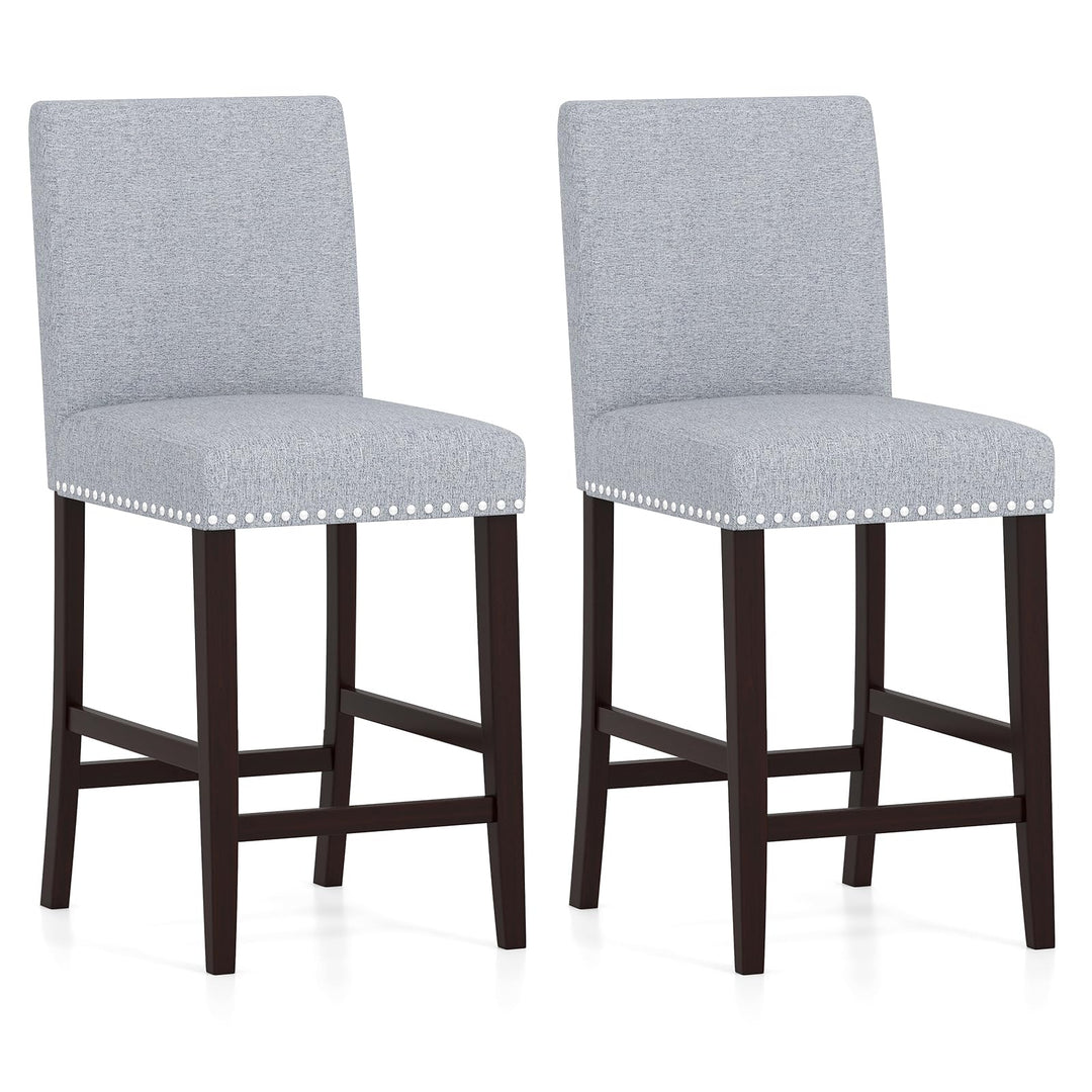 Giantex Modern Bar Stools Set of 2/4 26" Upholstered Counter Height Bar Stools w/Tilt Backrest