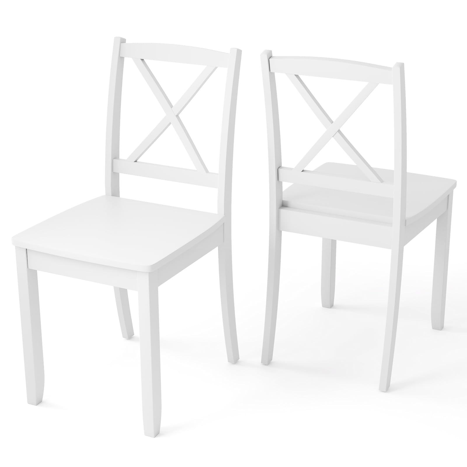 Giantex Wood Dining Chairs, Armless Kitchen Chairs w/Rubber Wood Legs & Curved Backrest