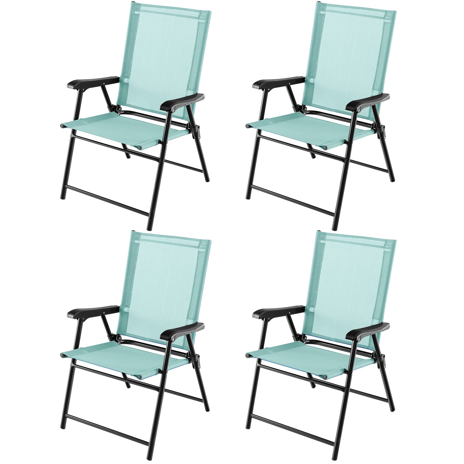 Giantex Patio Chairs Set of 2/4, Folding Patio Chairs for Deck Beach Camping Dining Picnic
