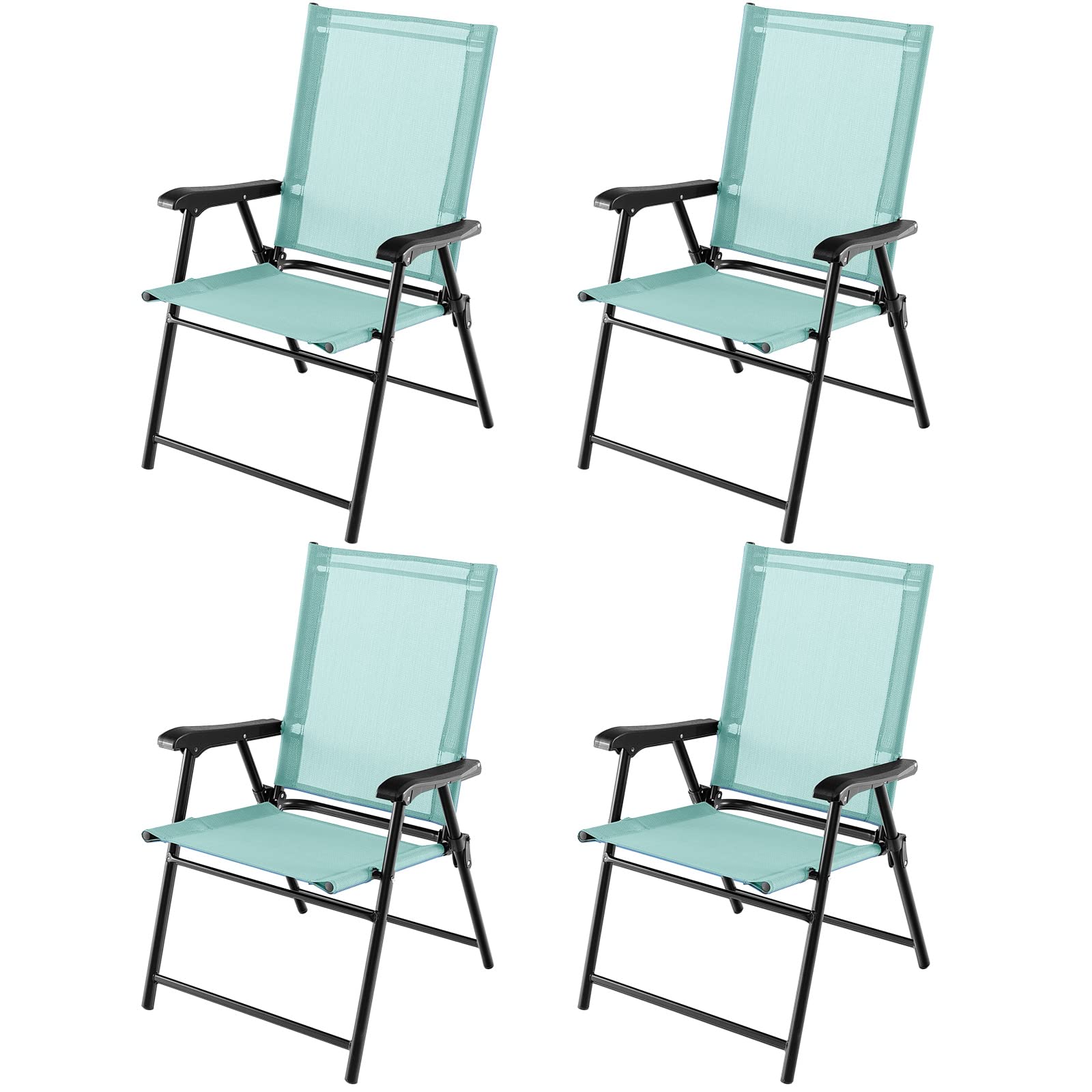 Giantex Patio Chairs Set of 2/4, Folding Patio Chairs for Deck Beach Camping Dining Picnic