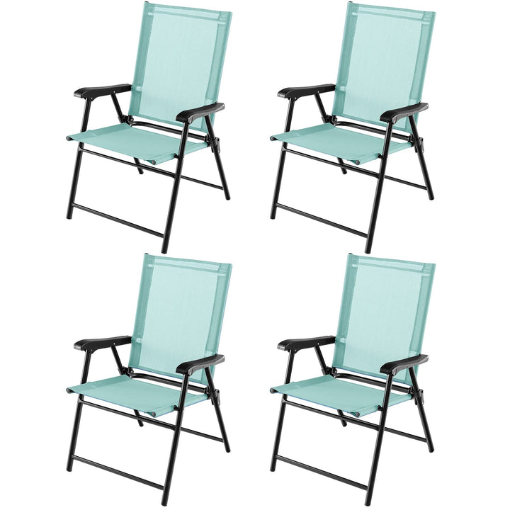 Giantex Patio Chairs Set of 2/4, Folding Patio Chairs for Deck Beach Camping Dining Picnic