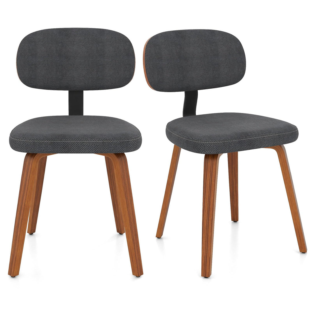 Giantex Wooden Dining Chairs Set of 2/4 Fabric Upholstered Kitchen Chairs