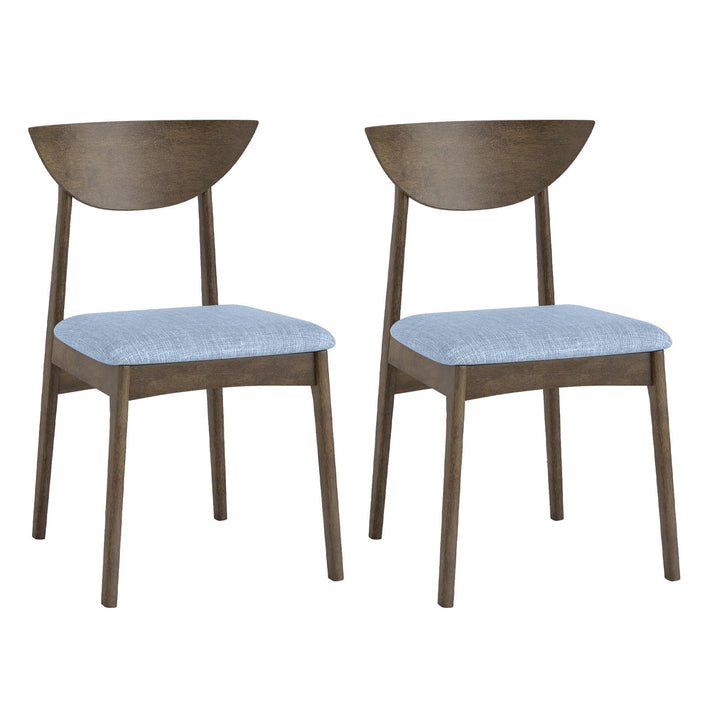 Giantex Wooden Dining Chairs Set of 2/4 Linen Fabric Upholstered Kitchen Chairs
