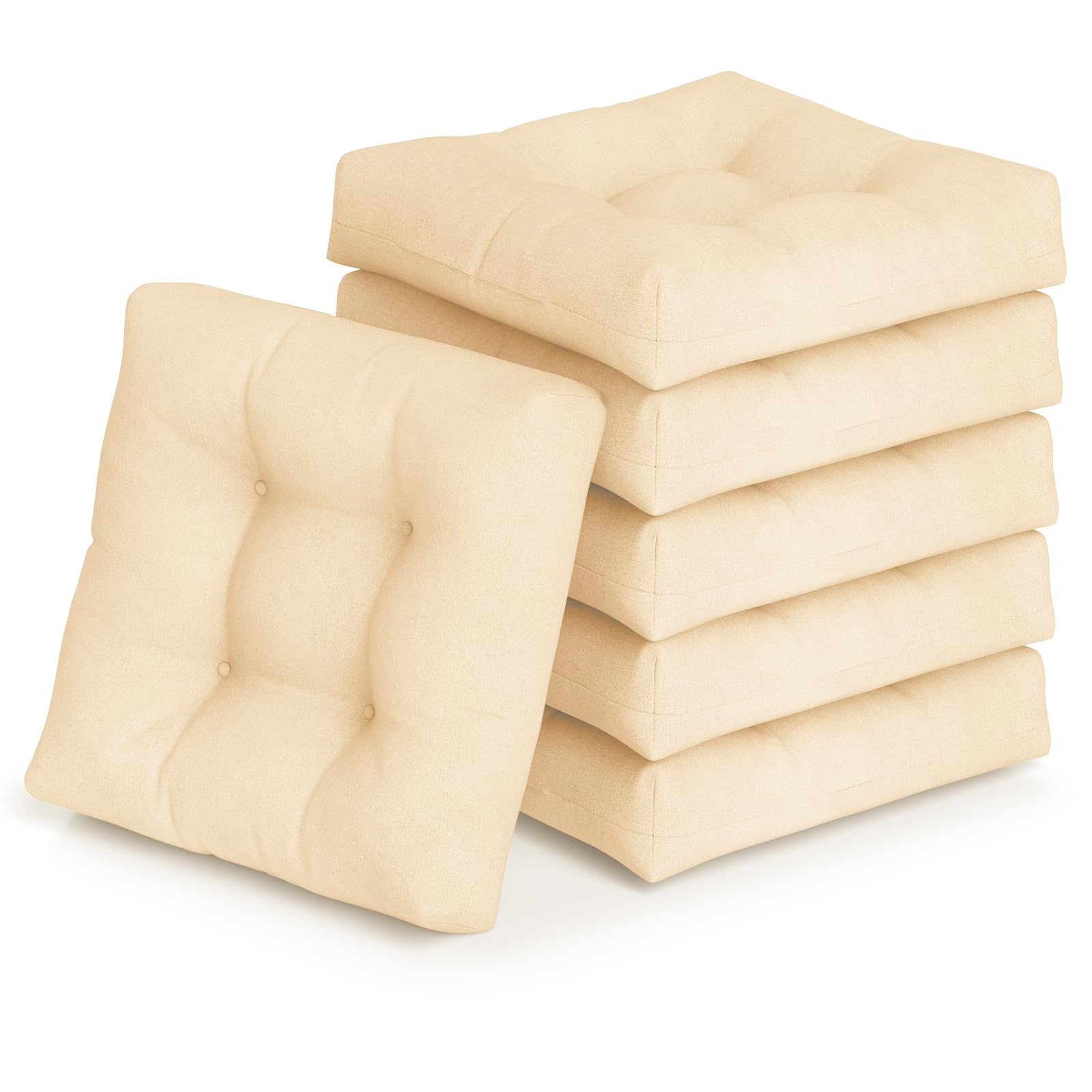 Giantex 2/4/6 Pack Tufted Patio Cushions 4 Inch Thick Outdoor Chair Pads