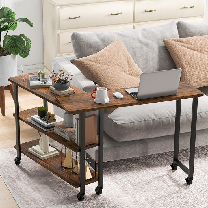 Giantex 360° Free Rotating Sofa Side Table