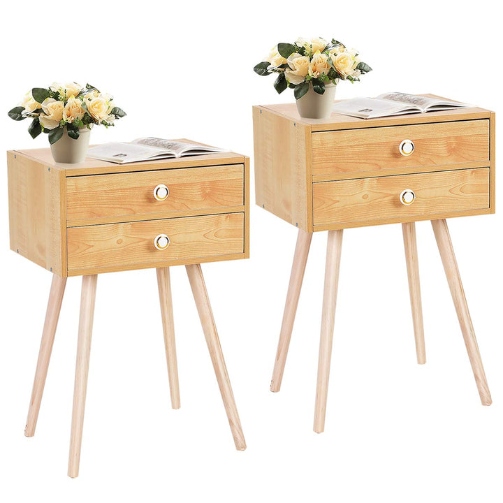 Giantex Nightstand W/2 Drawers for Bedroom