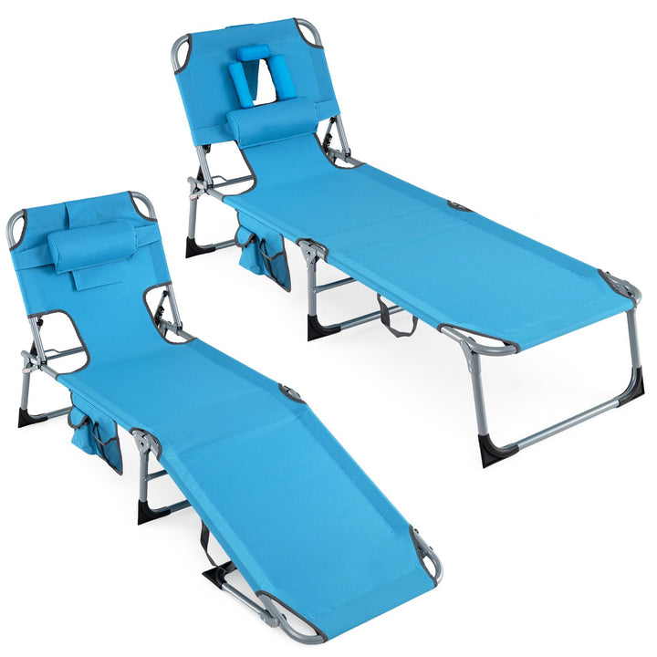 Giantex Tanning Chair with Face Arm Holes Folding Chair