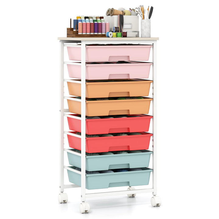 Giantex 8 Drawers Rolling Cart with Wheels for Office School