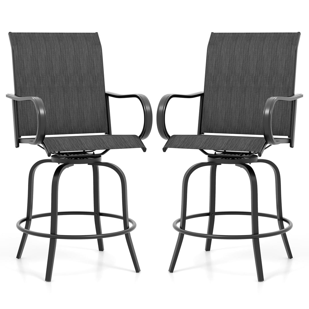 Giantex Swivel Outdoor Bar Stools, All-Weather Bar Height Patio Chairs