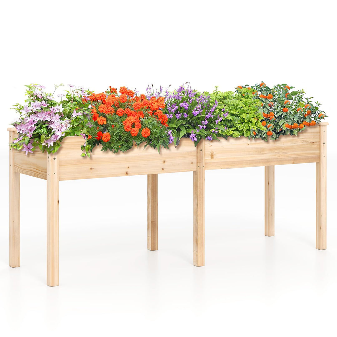 73"x23"x30" Elevated Wood Planter Box with Legs