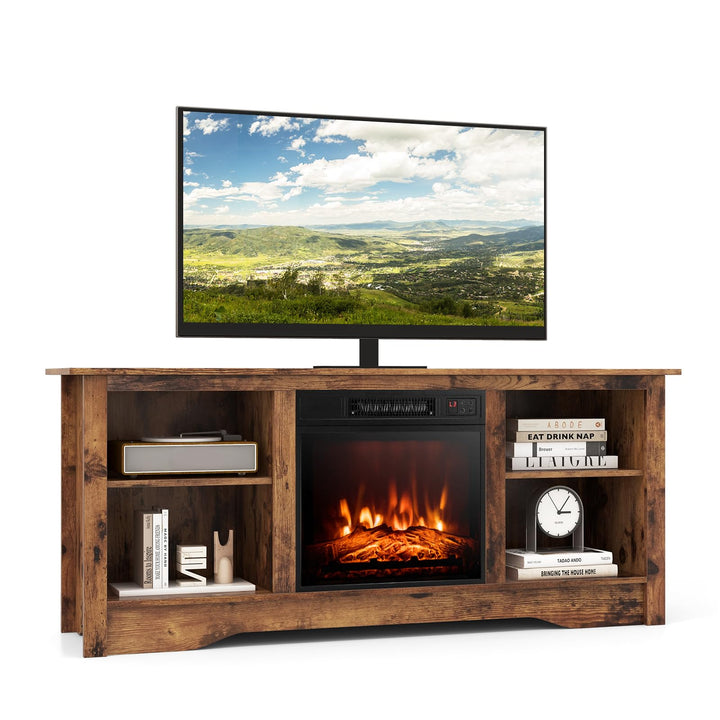 Giantex TV Stand with Fireplace - TV Cabinet with Adjustable Shelves