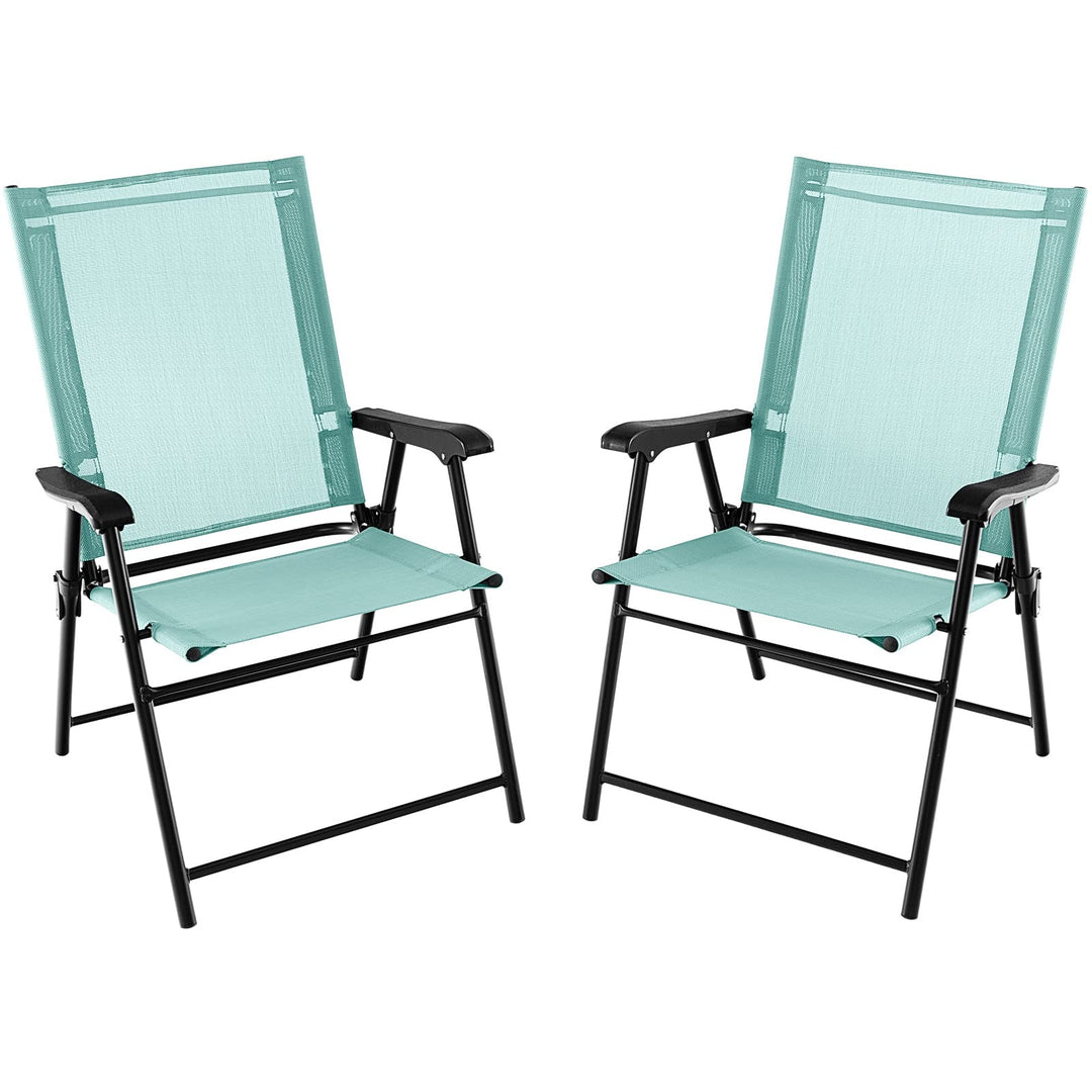 Giantex Patio Chairs Set of 2/4, Folding Patio Chairs for Deck Beach Camping Dining Picnic