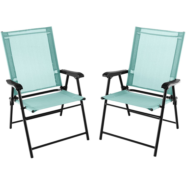 Giantex Patio Chairs Set of 2/4, Folding Patio Chairs for Deck Beach Camping Dining Picnic