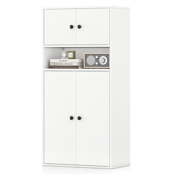 Giantex 44" Tall Bookshelf Modern Bookcase with Doors & Adjustable Shelf