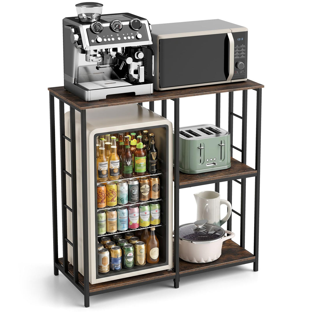 Giantex Kitchen Bakers Rack | 3-Tier Microwave Stand Stand with Open Shelves