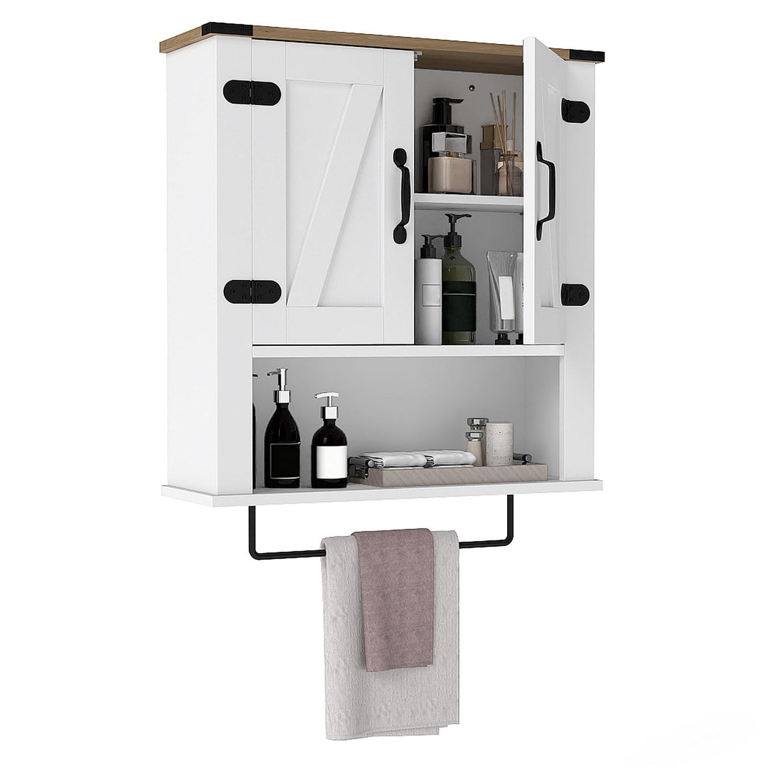 Giantex Above Toilet Bathroom Wall Cabinet with Towel Bar