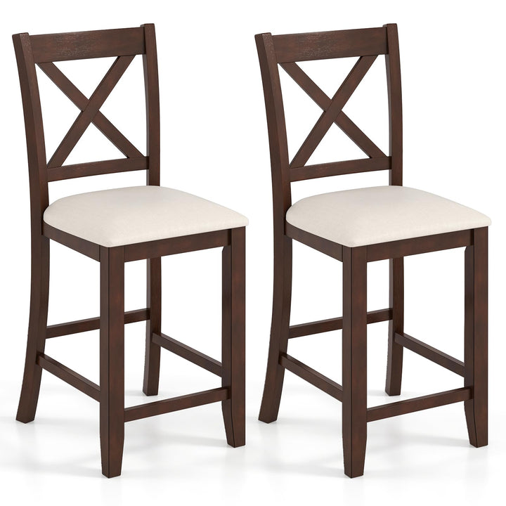 Giantex Farmhouse Counter Height Bar Stools with Footrest