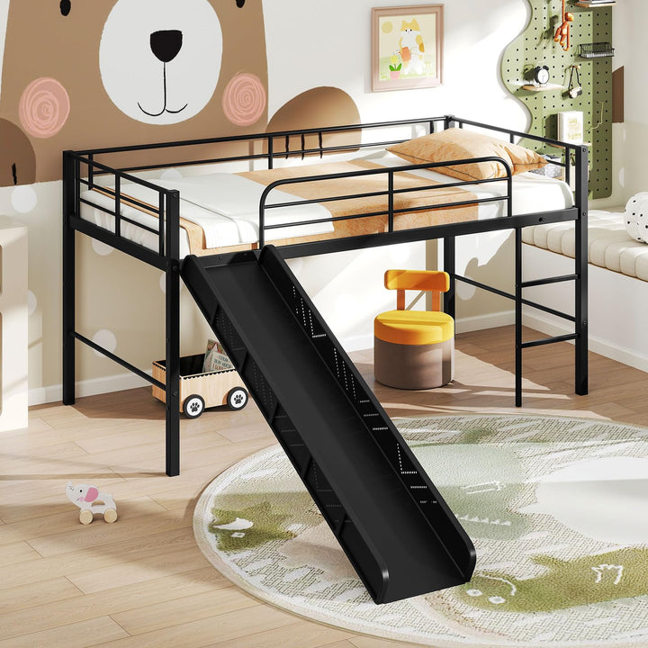 Giantex Low Loft Bed with Slide