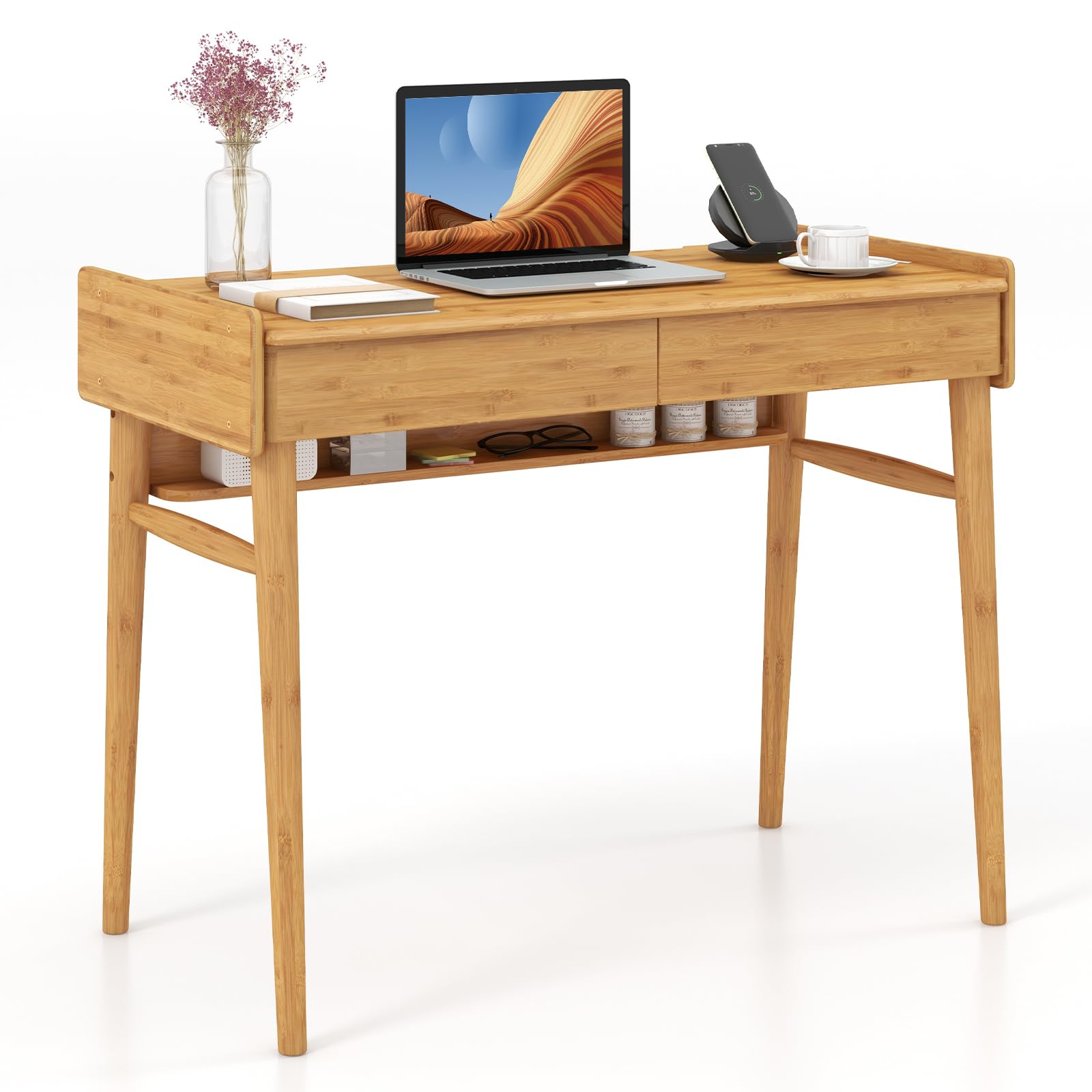 39.5" Bamboo Home Office Desk - Giantex