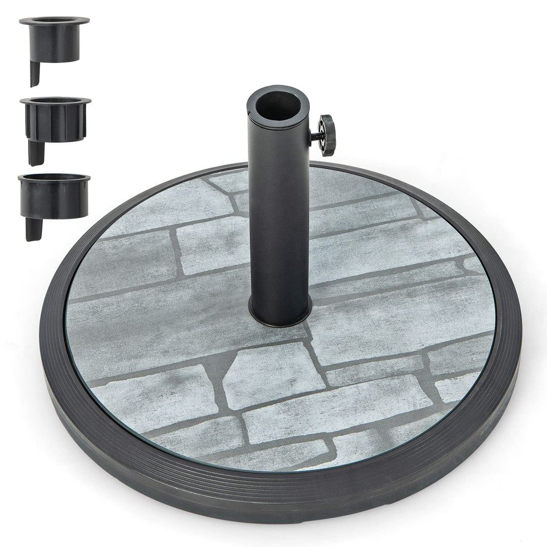 Giantex 35lbs Umbrella Base, Heavy Duty Patio Umbrella Stand with Built-in Cement, Special Stone Pattern