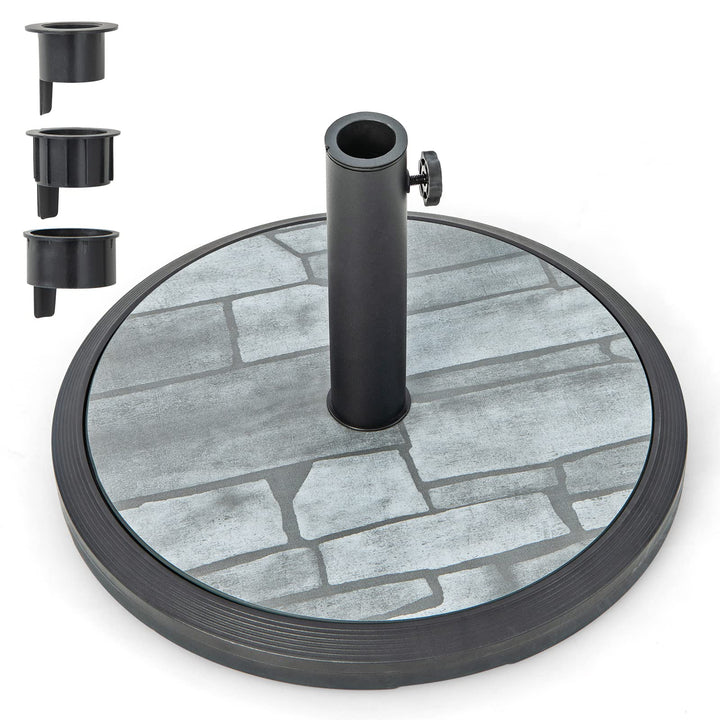 Giantex 35lbs Umbrella Base, Heavy Duty Patio Umbrella Stand with Built-in Cement, Special Stone Pattern