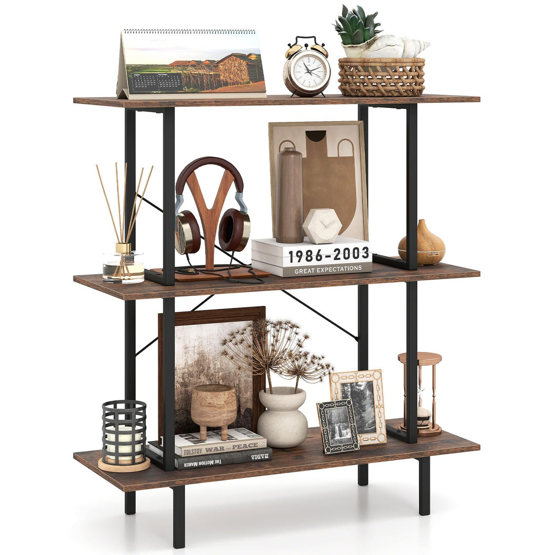 GIANTEX 31.5" Wide 3-Tier Industrial Bookcase with Open Shelves (1/2)