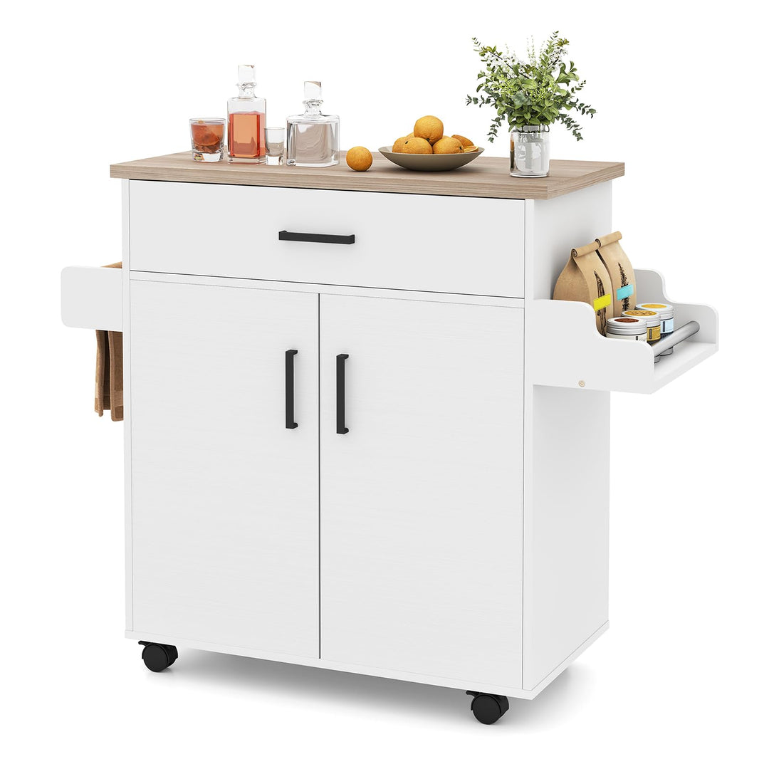 Giantex Kitchen Island with Storage 41.5" W Rolling Island Table