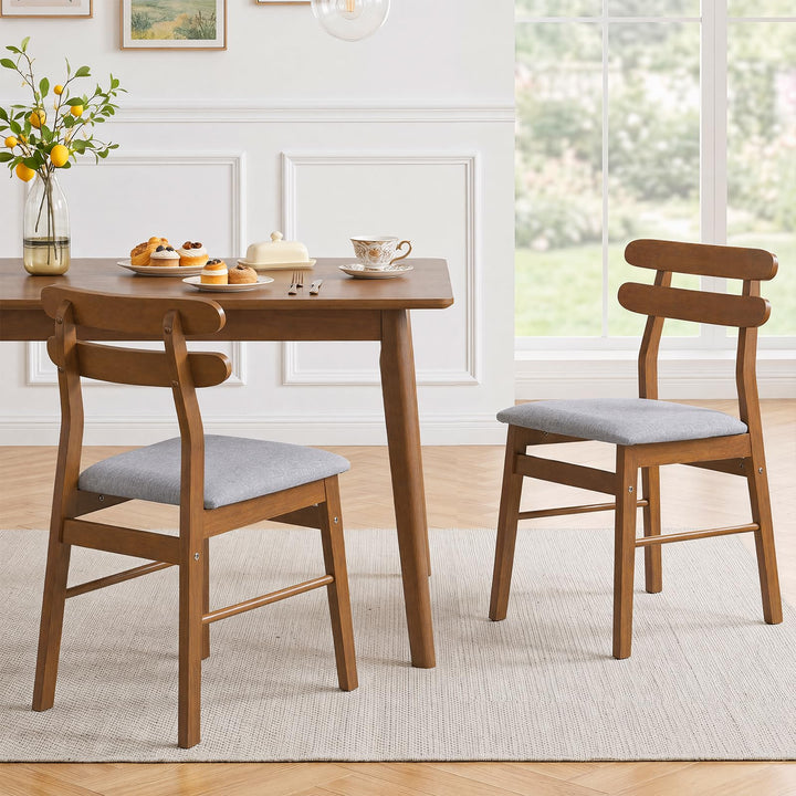 GIANTEX Upholstered Wooden Dining Chairs Set of 2/4 with Padded Seat