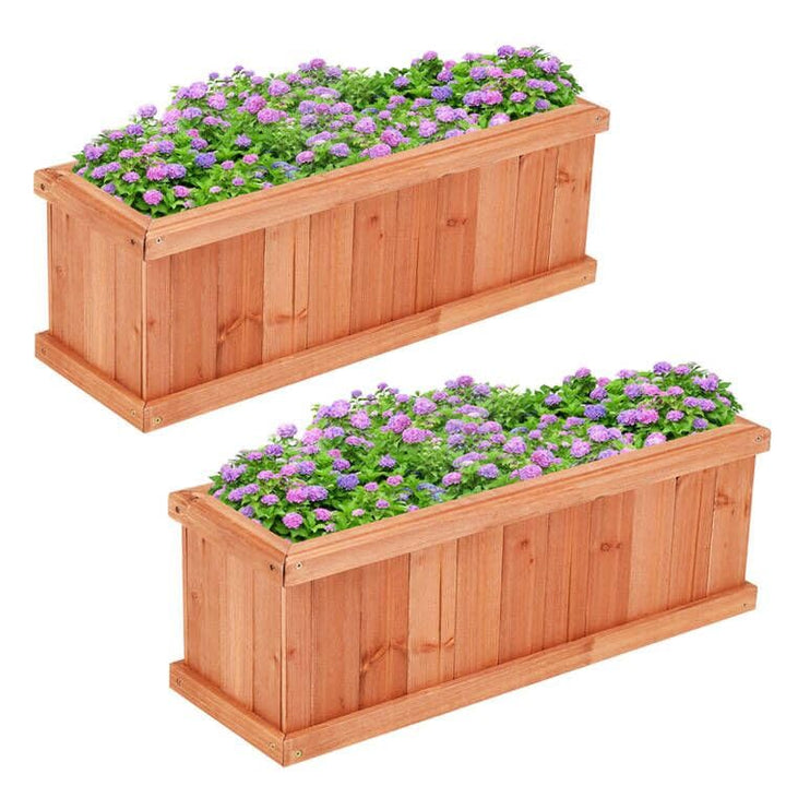 Giantex Raised Garden Bed Set of 2 for Flower Vegetable Herbs