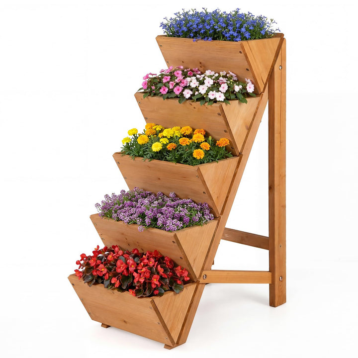 Giantex 5-Tier Wooden Vertical Raised Garden Bed