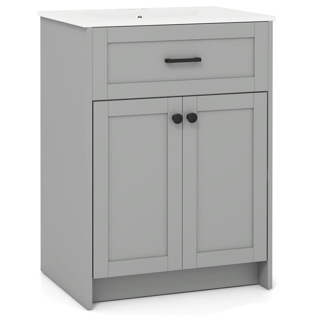 Giantex 24” Undermount Bathroom Cabinet with Ceramic Basin