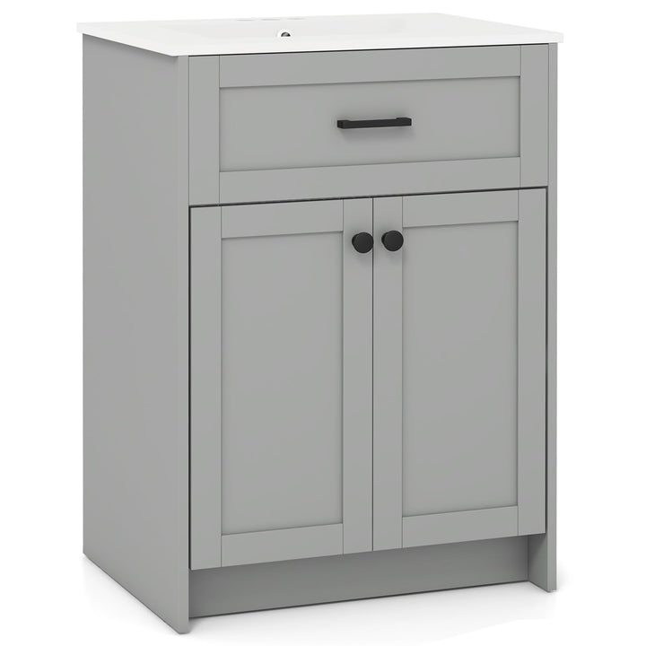 Giantex 24” Undermount Bathroom Cabinet with Ceramic Basin