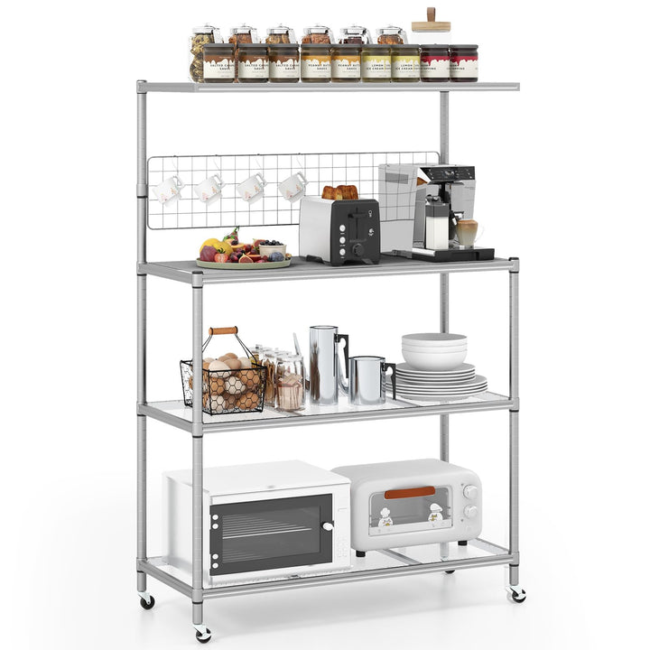 Giantex 4-Tier Microwave Stand, Microwave Cart with Adjustable Shelves