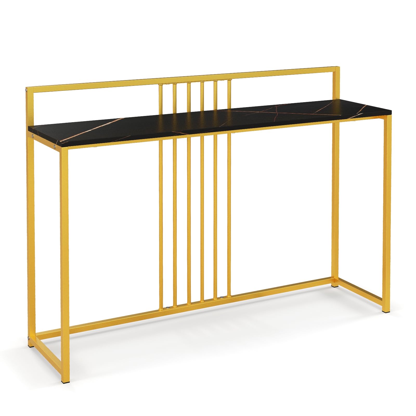 Giantex 47" Entryway Console Table - Narrow Hallway Table w/Sturdy Gold Metal Frame, Anti-Tipping Kits