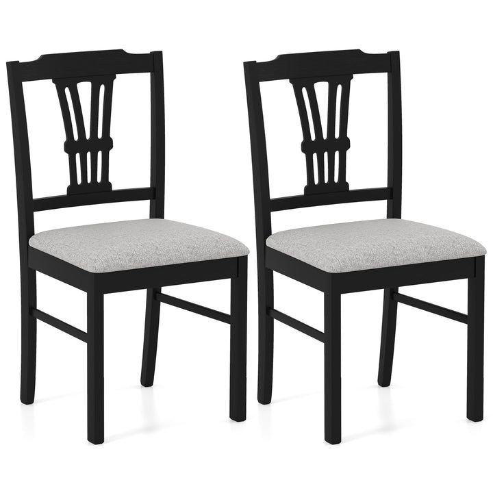 Giantex Wooden Dining Chairs Set of 2/4 Upholstered Kitchen Chairs