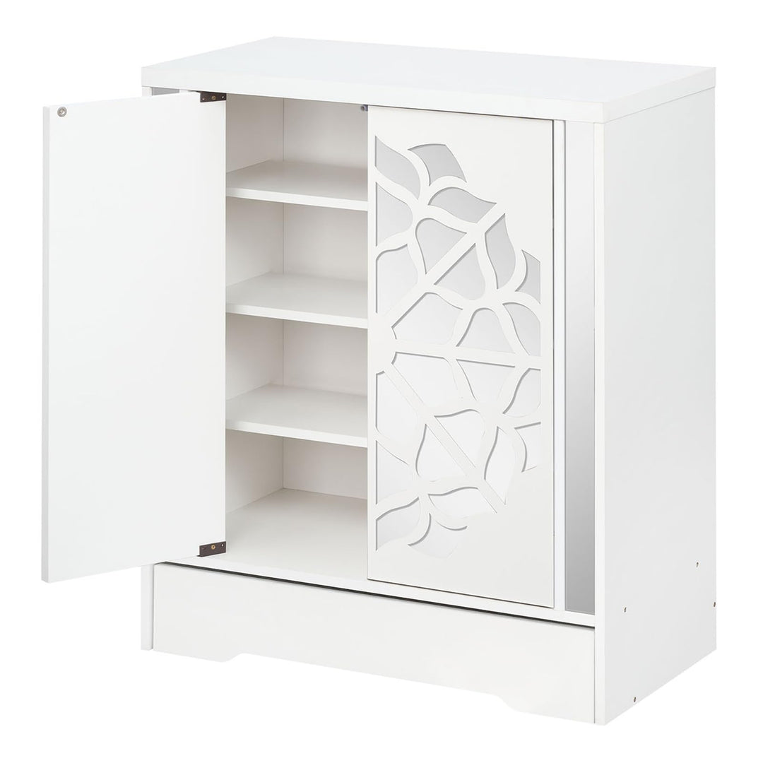 Giantex Shoe Cabinet with Drawer 6-Tier Shoe Organizer Cabinet with Mirrored Doors