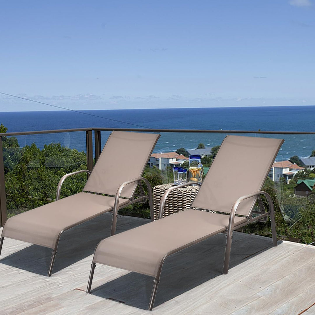Giantex Adjustable Patio Chaise Lounge, Outdoor Folding Lounge Recliner Chairs
