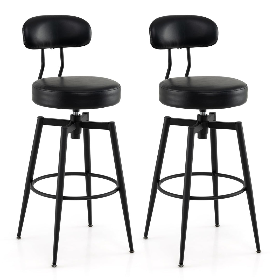 Giantex Swivel Barstools Set of 2/4 Faux Leather 31 Inch Bar Height Stools w/Upholstered Seat &amp; Back