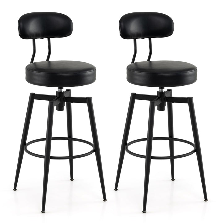 Giantex Swivel Barstools Set of 2/4 Faux Leather 31 Inch Bar Height Stools w/Upholstered Seat &amp; Back
