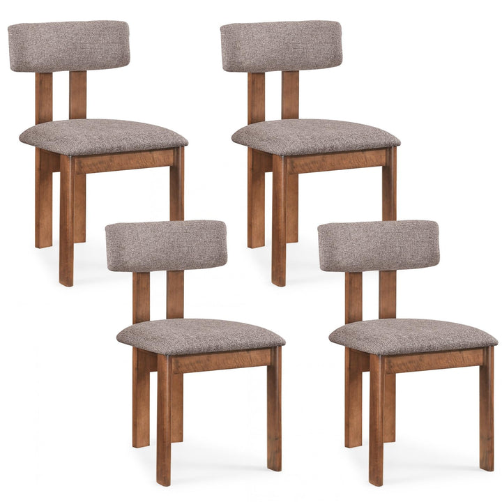 Giantex Upholstered Kitchen Chairs with Curved Backrest