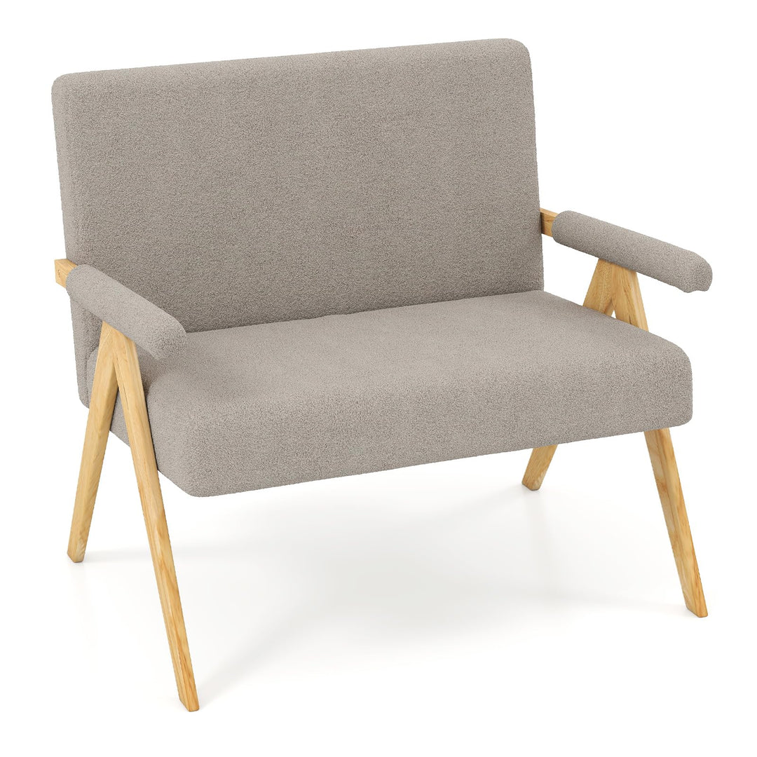 Giantex Loveseat Sofa with Armrests and Wooden Legs
