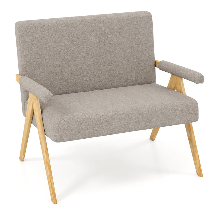 Giantex Loveseat Sofa with Armrests and Wooden Legs