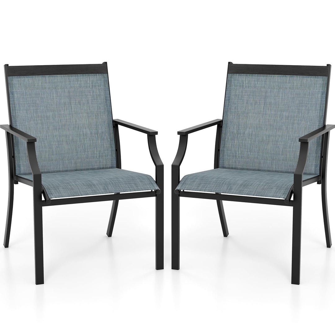 Giantex Patio Chairs Set of 2, All Weather Resistant Outdoor Chairs for Front Porch Lawn Garden Yard