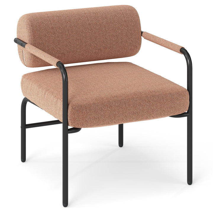 Giantex Velvet Upholstered Living Room Chair with Thickened Backrest & Metal Armrests