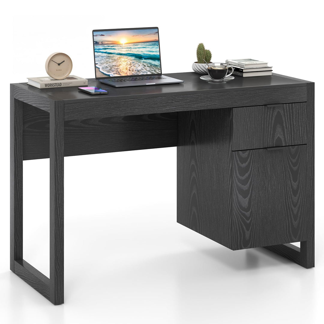 Giantex Computer Desk with Drawer & Storage Cabinet
