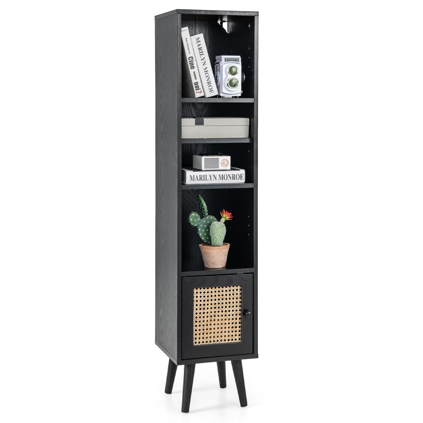 Giantex 54" Tall 4-Tier Bookcase with Door