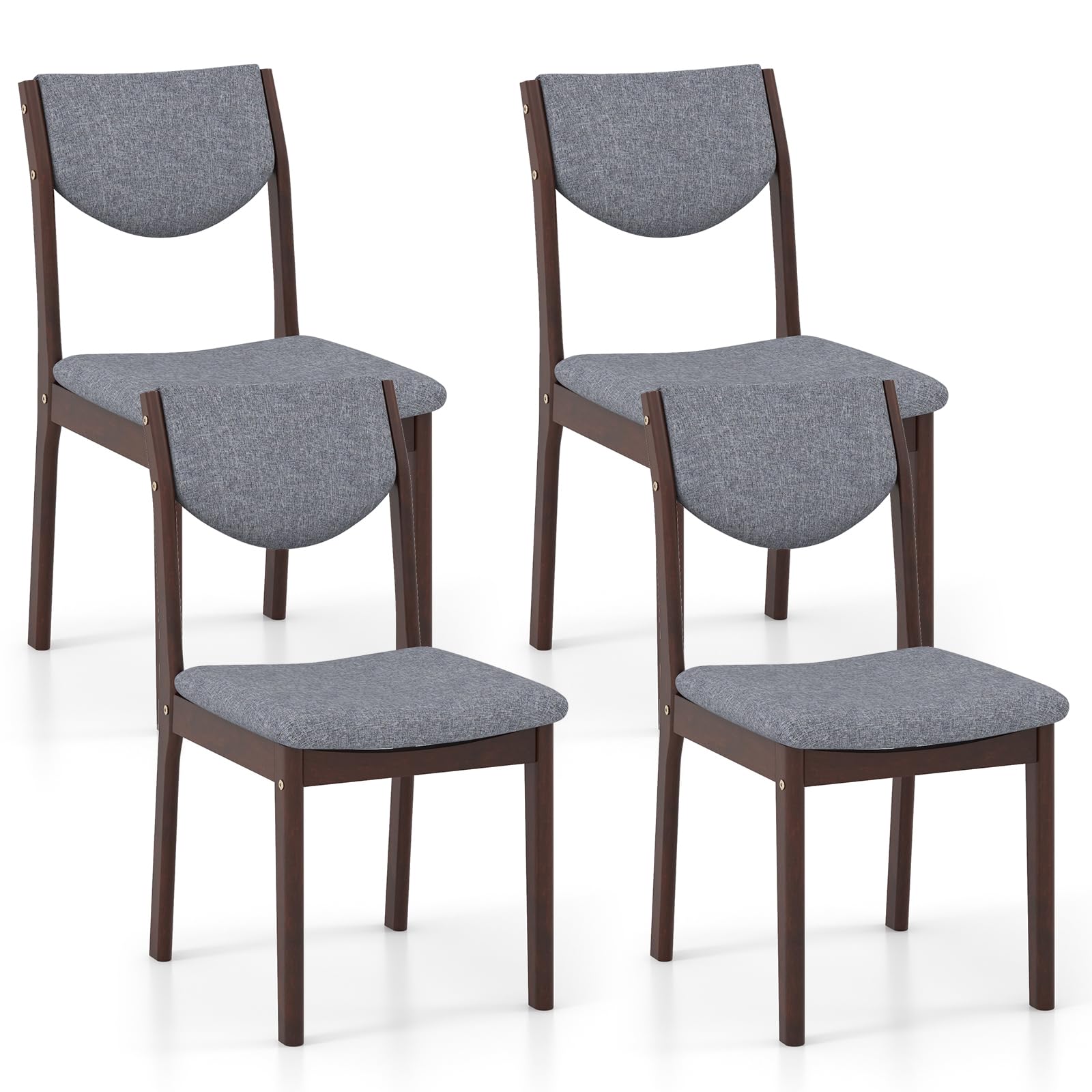 Giantex Wood Dining Chair, Wooden Kitchen Chairs with Rubber Wood Frame