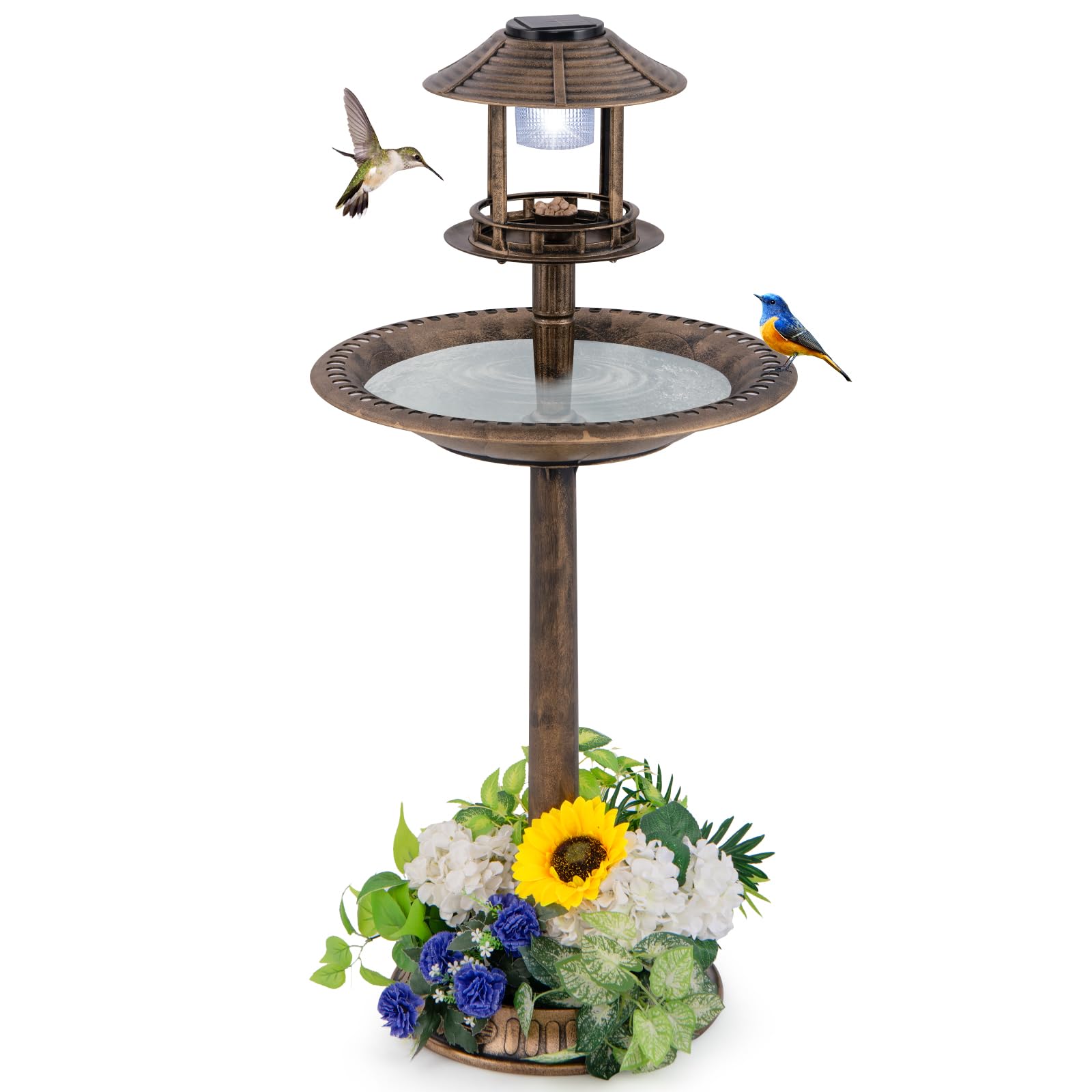 Giantex 42 inch Bird Bath Solar Lighted