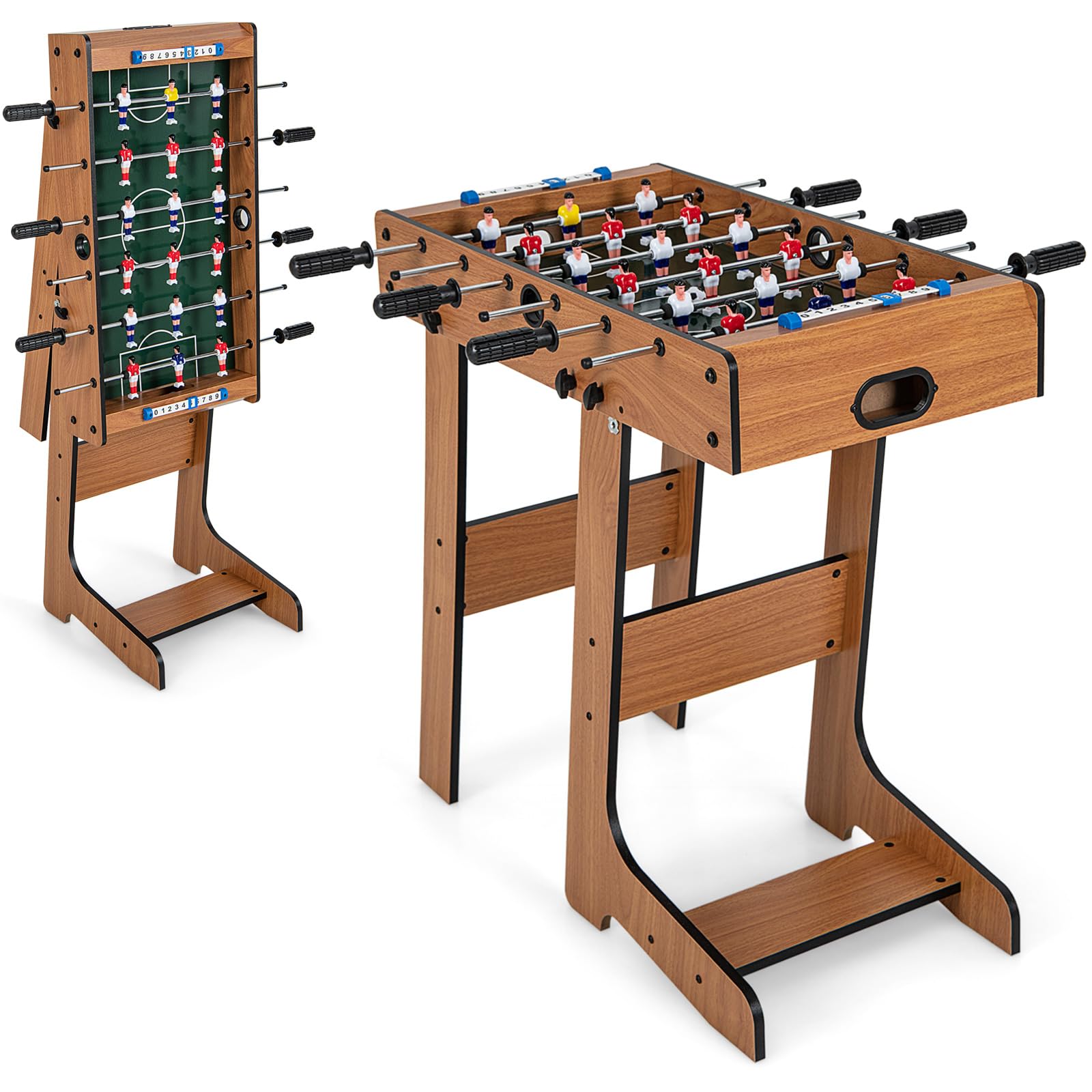 Giantex Folding Foosball Table, Space Saving Arcade Table Soccer with Durable Handle