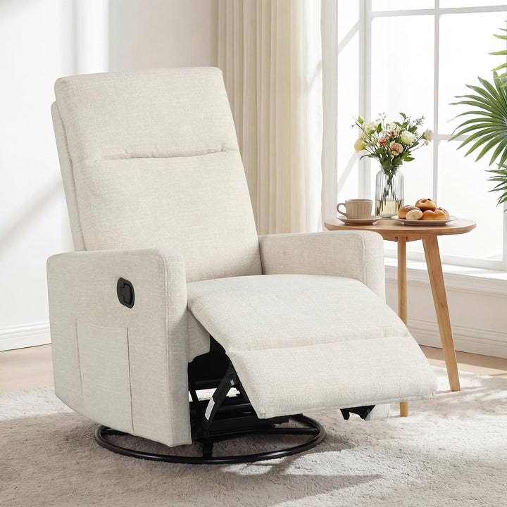 Giantex 360° Nursery Recliner Chair with Adjustable Cushioned Back